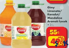 GİMY LİMONATA/KARADUT/MANDALİNA AROMALI İÇECEK 3 L fiyat ve kampanya bilgisi